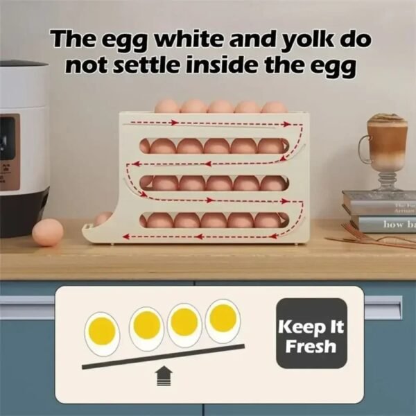 4 Layers Automatic Rolling Egg Holder Rack - Image 5