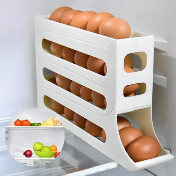 4 Layers Automatic Rolling Egg Holder Rack - Image 2
