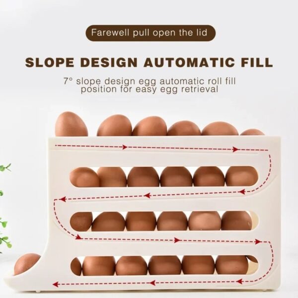 4 Layers Automatic Rolling Egg Holder Rack - Image 4