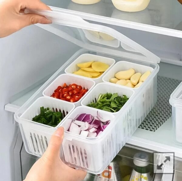 6 Grids Refrigerator Storage Box – স্মার্ট ফ্রিজ অর্গানাইজার