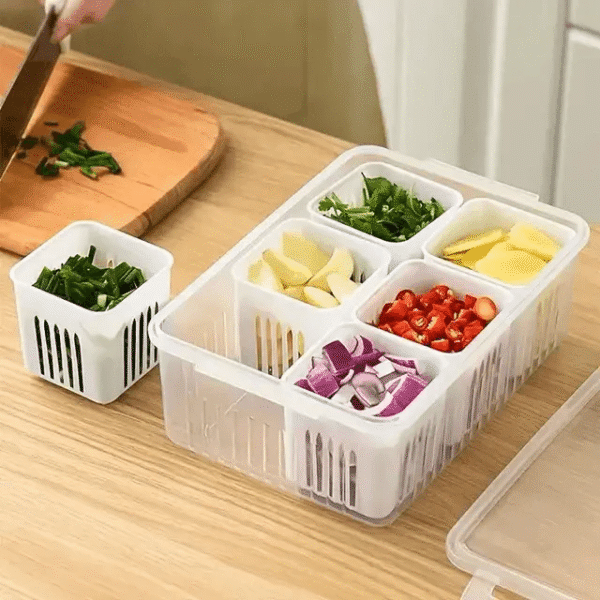 6 Grids Refrigerator Storage Box – স্মার্ট ফ্রিজ অর্গানাইজার - Image 4