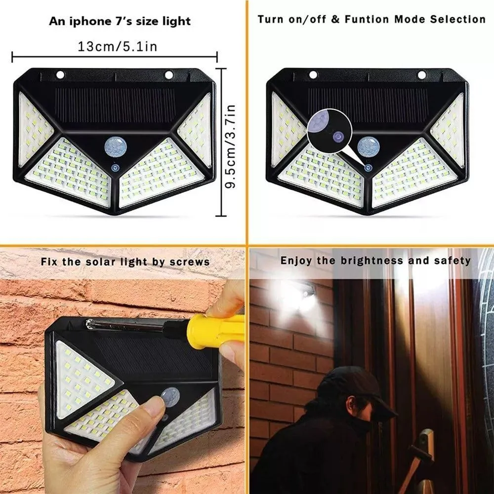 1Pcs 100 LED Smart Solar Light with Motion Sensor - Image 3