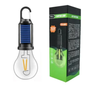 2Pcs Solar Rechargeable Hanging LED Light – ডুয়াল চার্জিং ইমার্জেন্সি লাইট