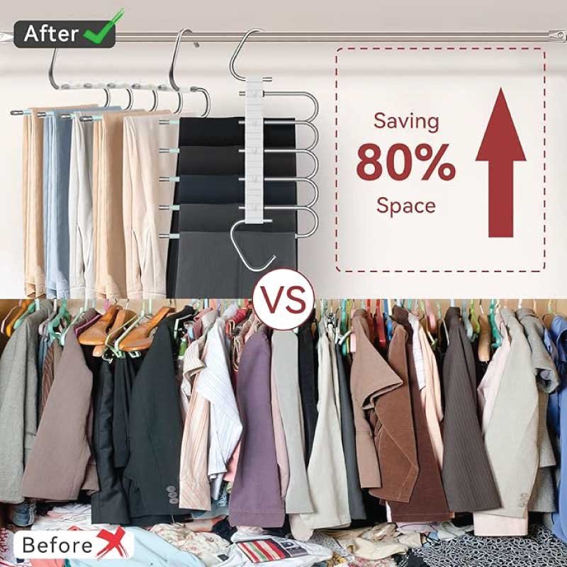 Almari Closet Cloth Hanger – মাল্টি-লেয়ার আলমারি কাপড়ের হ্যাঙ্গার (Single / Combo) - Image 2