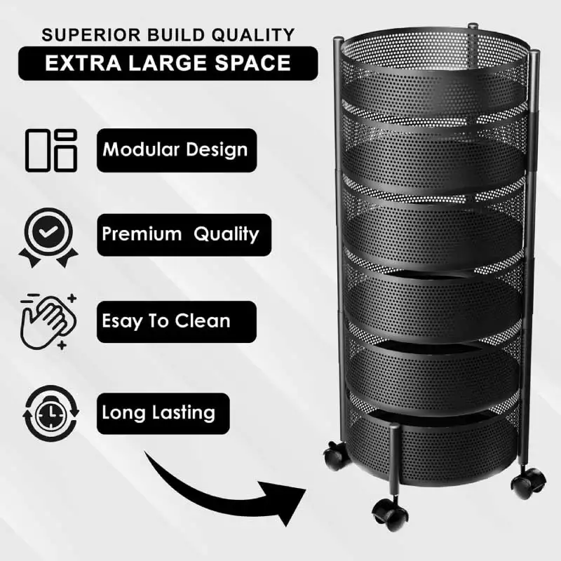 6 Layer Rotating Kitchen Rack – ৬ তাকের ঘূর্ণায়মান কিচেন র্যাক