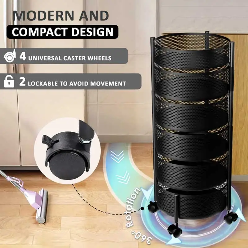 6 Layer Rotating Kitchen Rack – ৬ তাকের ঘূর্ণায়মান কিচেন র্যাক