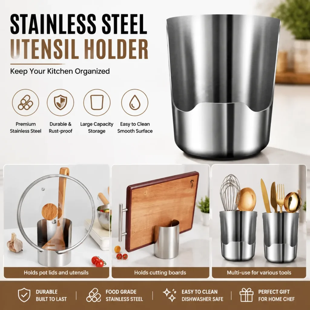 Stainless Steel Utensil Holder