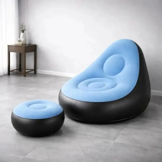 Air Bean Bag Sofa with Foot Stool & Hand Pump – হাওয়ার আরামদায়ক সোফা (Single / Combo) - Image 2