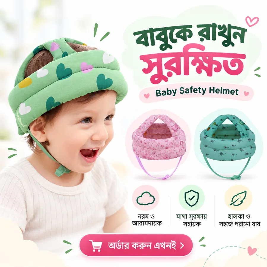 Baby Safety Helmet Cap – শিশুর মাথা সুরক্ষার হেলমেট ক্যাপ